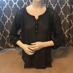 Sheer black and white top from The Limited